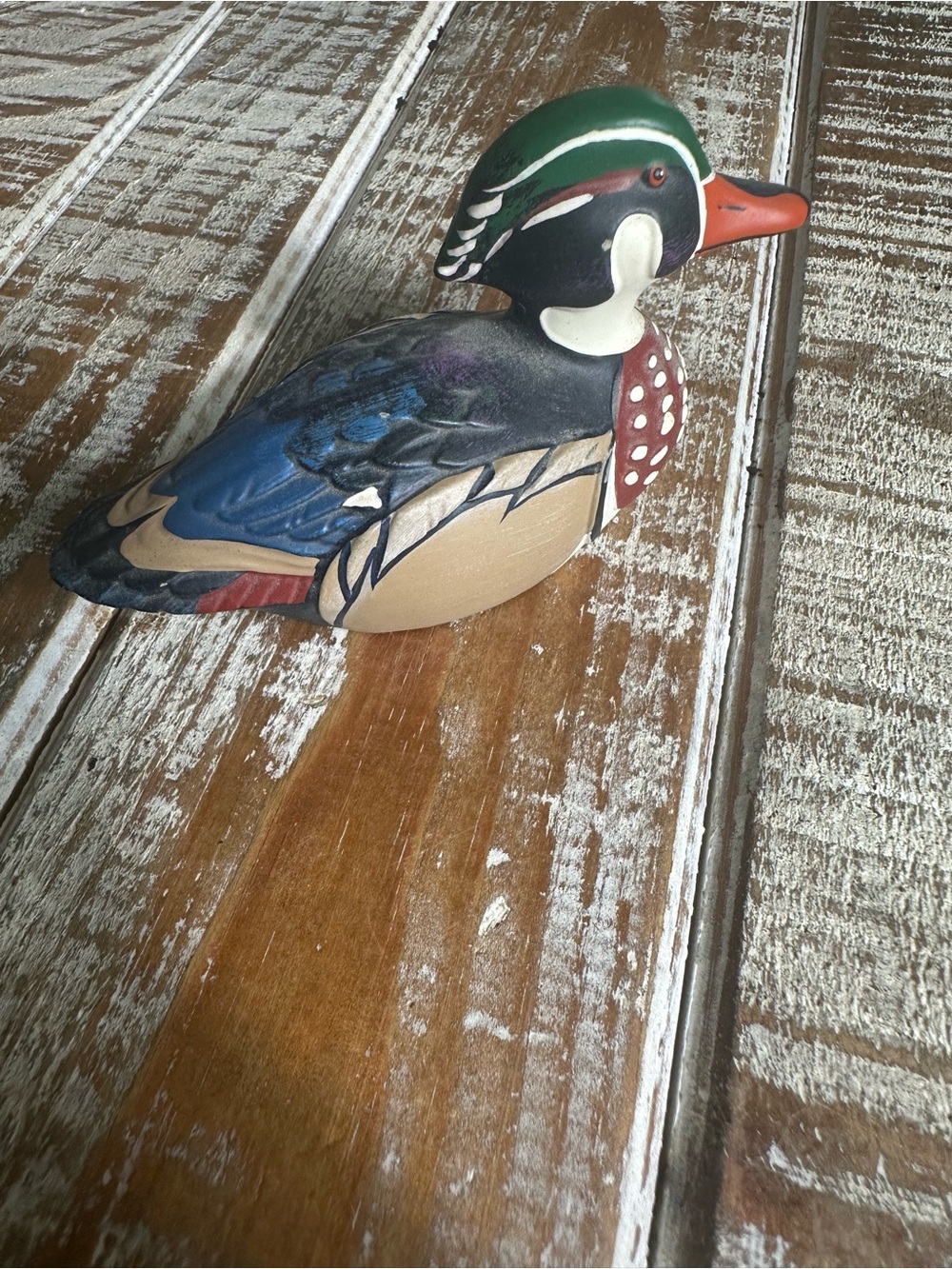 Vintage 1984 Avon Hand-Painted Carved Duck Figurine - Multicolor